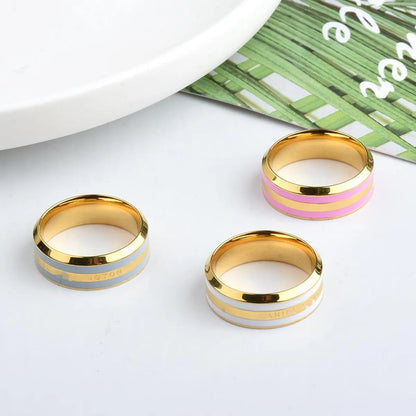 Ins Style Circle Titanium Steel Plating Rings