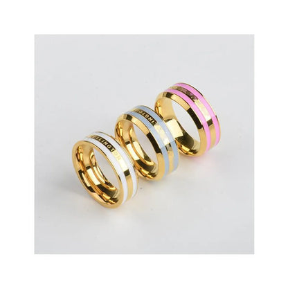 Ins Style Circle Titanium Steel Plating Rings