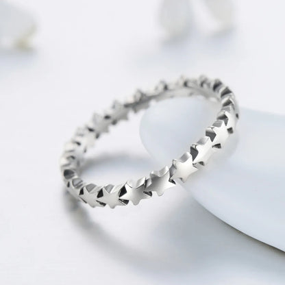 Ins Style Classic Style Star Sterling Silver Rings