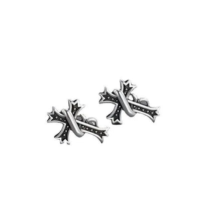 Ins Style Cross Copper Plating Ear Studs 1 Pair