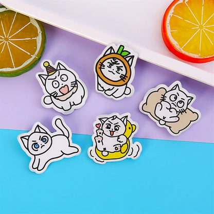 Ins Style Cute Cartoon Acrylic Kitten Brooch Badge Wholesale Clothes And Bags Pendant Patch Jewelry Pin