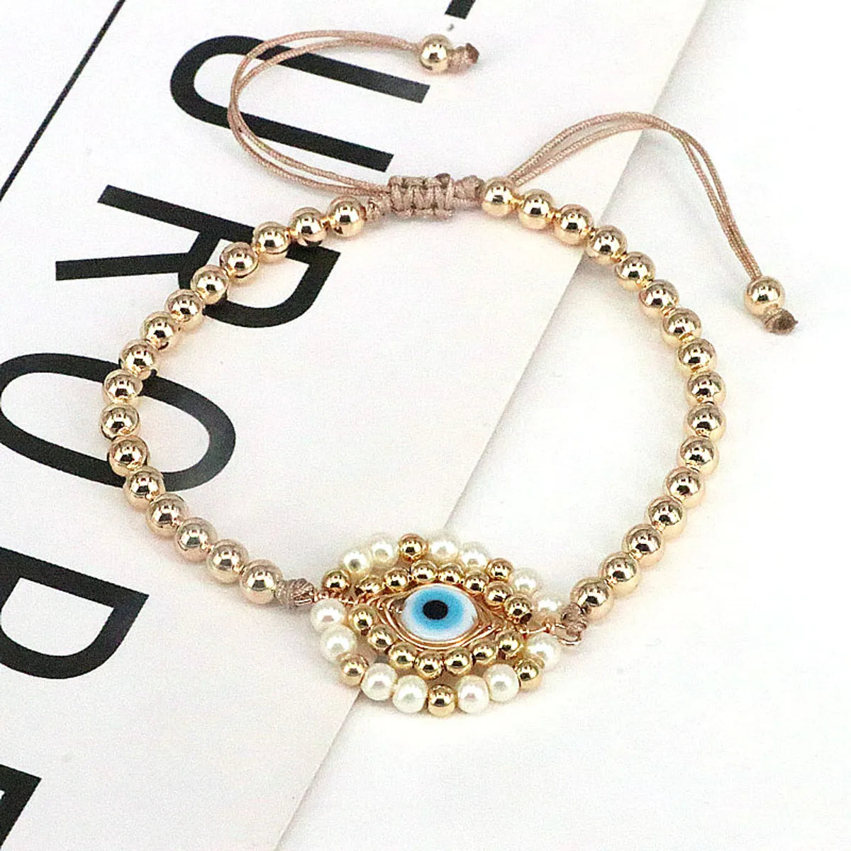 Ins Style Devil's Eye Glass Pearl Plating Women's Bracelets 1 Piece