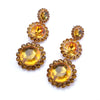 Ins Style Elegant Round Alloy Plating Inlay Glass Stone Women'S Earrings