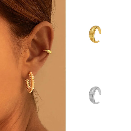 1 Pair Ins Style Fashion Simple Style C Shape Plating Copper Gold Plated Ear Clips Earrings