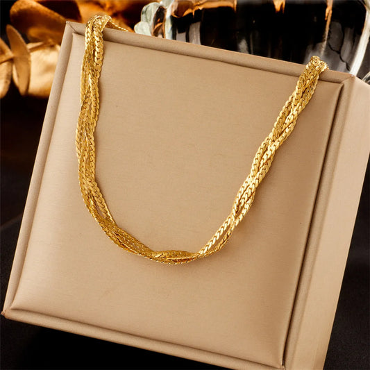 304 Stainless Steel 18K Gold Plated INS Style Plating Geometric Necklace