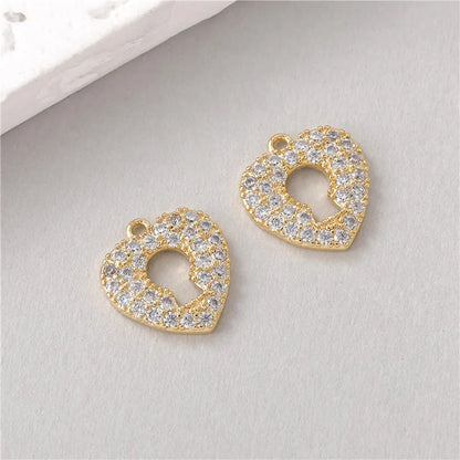 1 Piece Copper Zircon Geometric INS Style