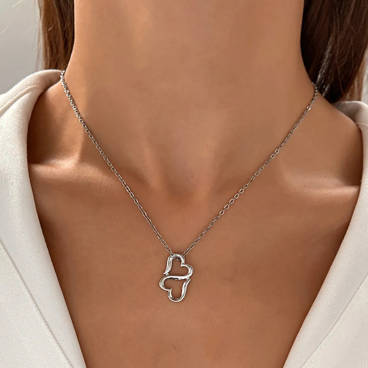 Ins Style Heart Shape Alloy Women's Pendant Necklace 1 Piece