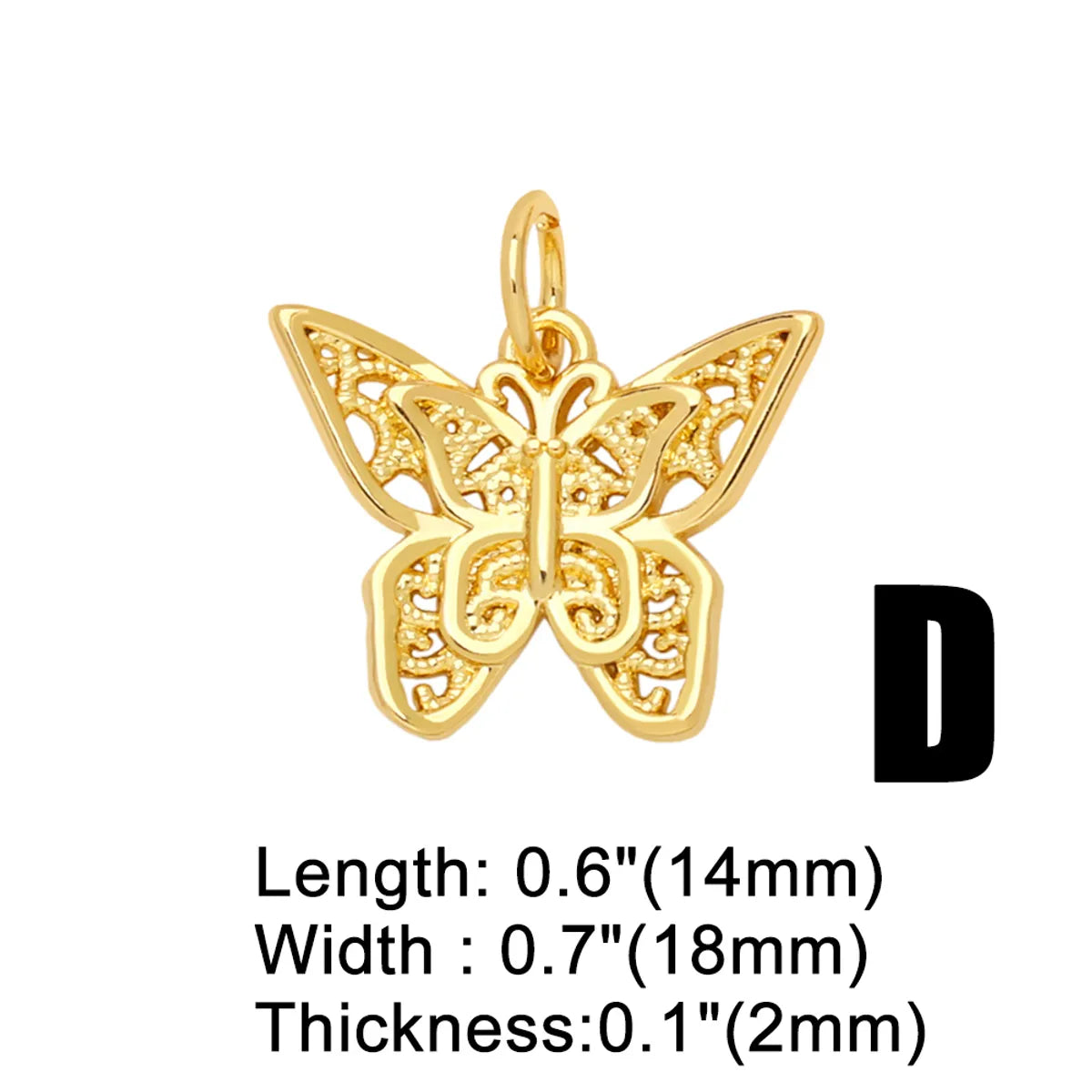 Ins Style Hippocampus Dragonfly Butterfly Copper Plating Inlay Zircon 18k Gold Plated Pendants Jewelry Accessories