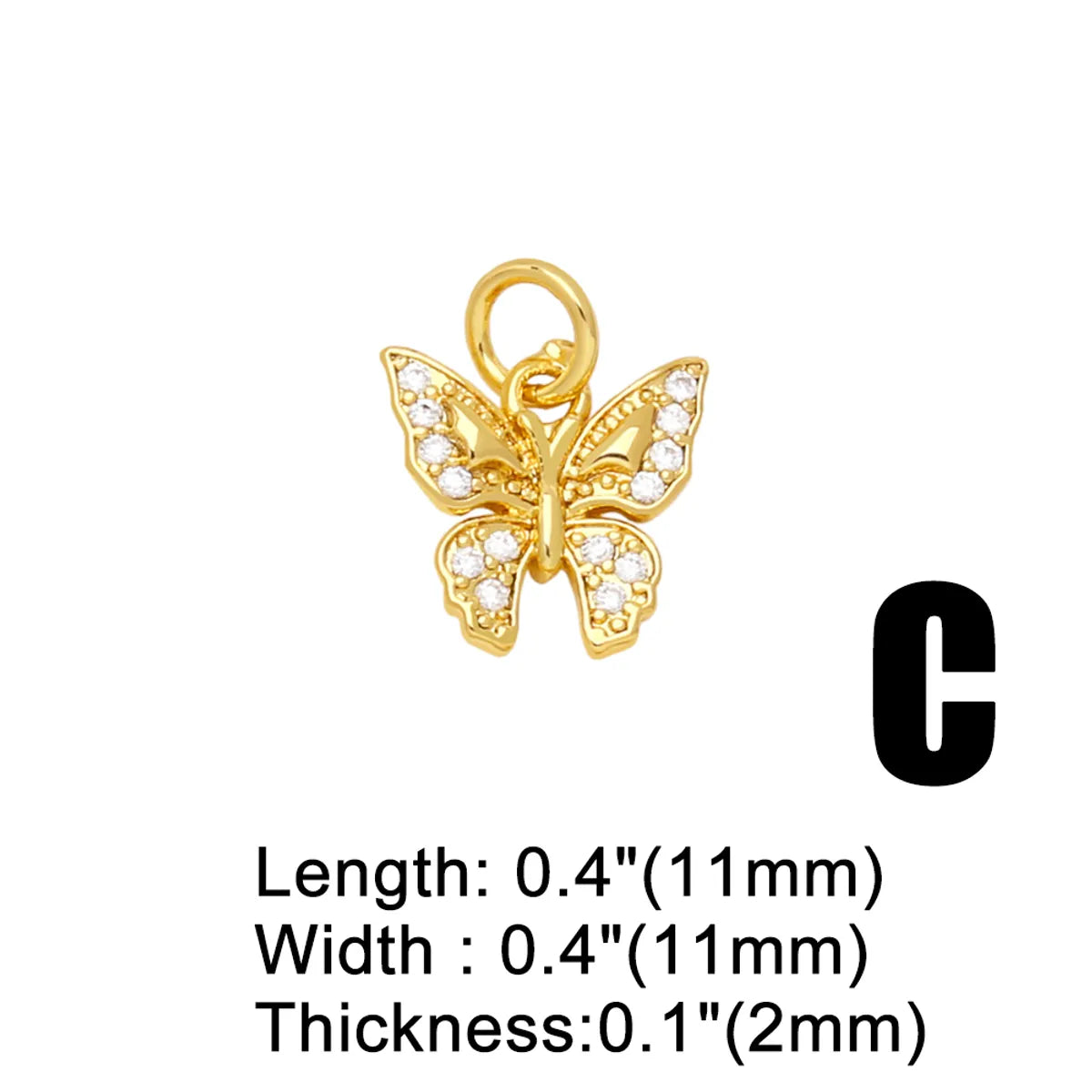 Ins Style Hippocampus Dragonfly Butterfly Copper Plating Inlay Zircon 18k Gold Plated Pendants Jewelry Accessories