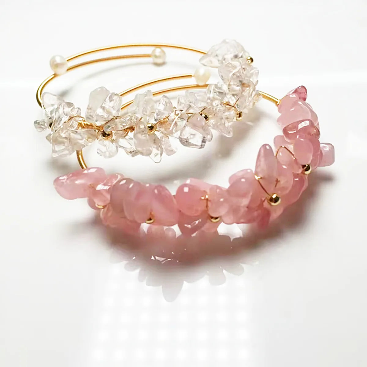 Ins Style Irregular Crystal Handmade Bangle