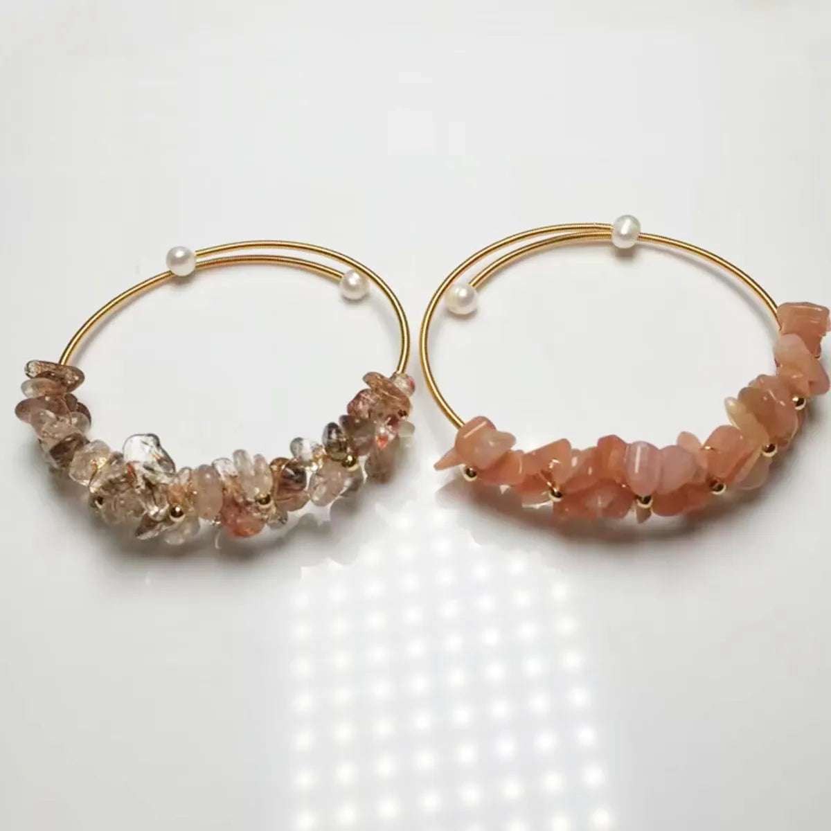 Ins Style Irregular Crystal Handmade Bangle