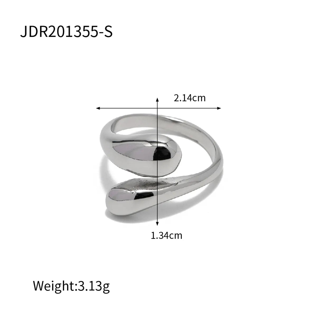 Ins Style Irregular Stainless Steel Criss Cross Open Ring