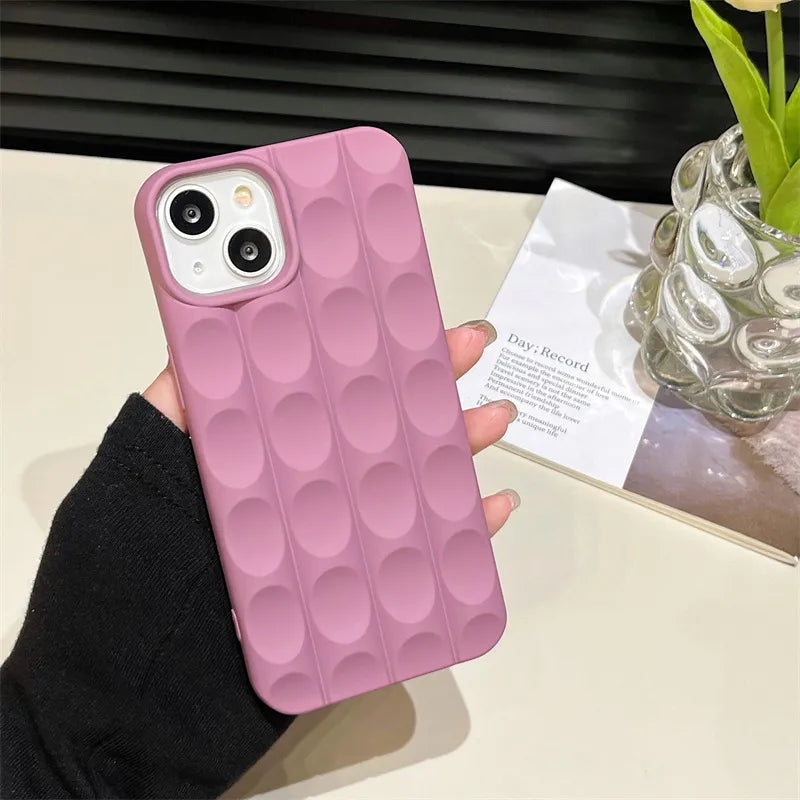 Ins Style Korean Style Oval Solid Color Silica Gel   Phone Cases