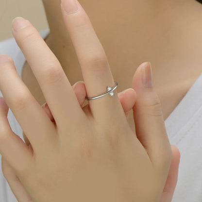 Ins Style Korean Style Round Sterling Silver Plating Inlay Zircon 14k Gold Plated Rhodium Plated Rings