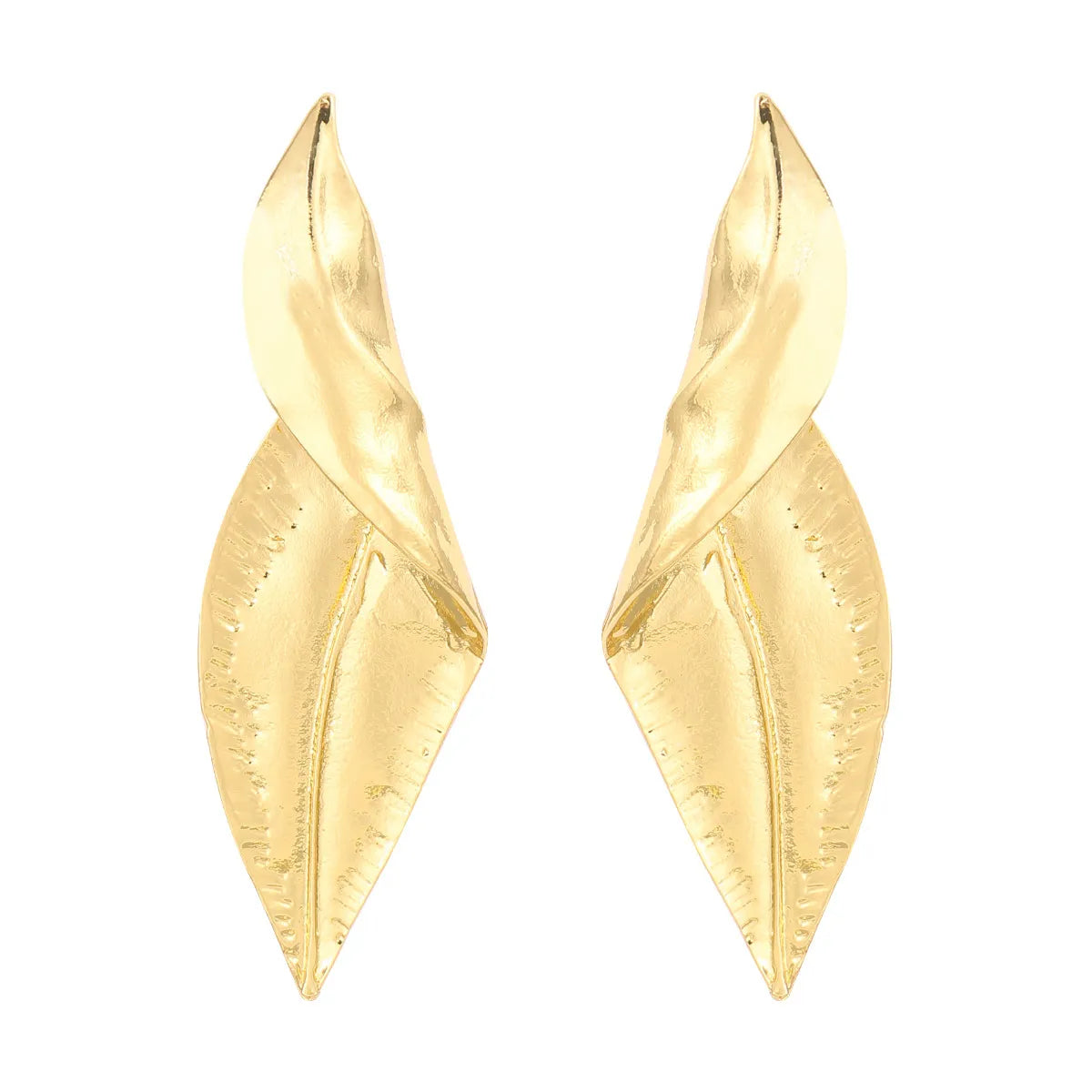 1 Pair Ins Style Leaf Plating Metal Ear Studs