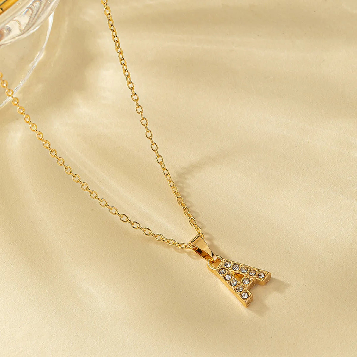 Ins Style Letter Alloy Plating Inlay Rhinestones Women's Pendant Necklace