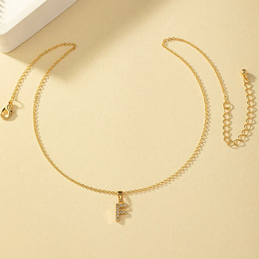 Ins Style Letter Alloy Plating Inlay Rhinestones Women's Pendant Necklace