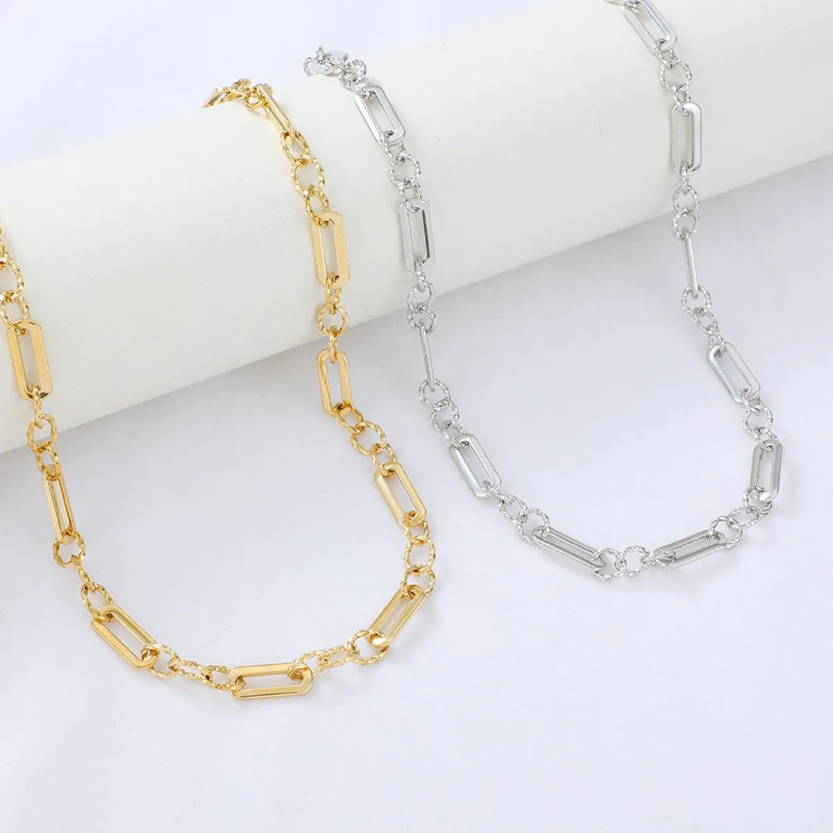 Ins Style Retro Geometric Solid Color Stainless Steel Plating 14k Gold Plated Necklace