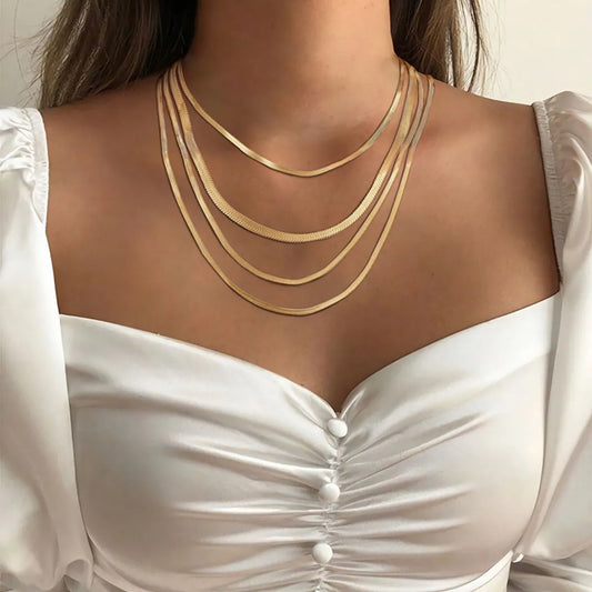 Ins Style Retro Simple Style Solid Color Stainless Steel Plating 18k Gold Plated Necklace