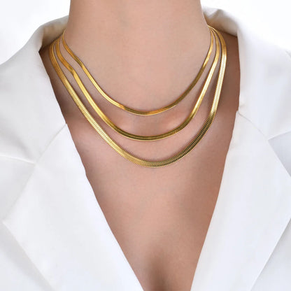 Ins Style Retro Simple Style Solid Color Stainless Steel Plating 18k Gold Plated Necklace