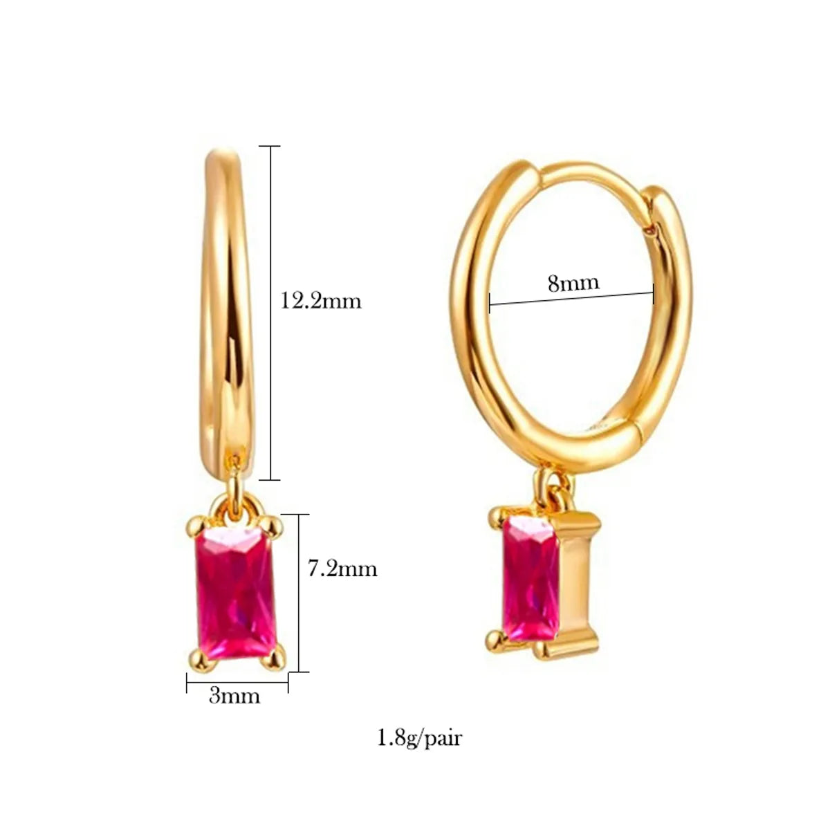 1 Pair Ins Style Round Butterfly Inlay Copper Zircon 24k Gold Plated Earrings