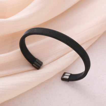 Ins Style Simple Style C Shape Solid Color Stainless Steel Plating Cuff Bracelets