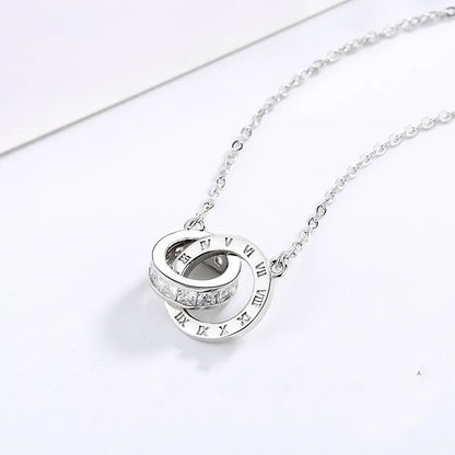 Ins Style Simple Style Circle Number Sterling Silver Plating Inlay Zircon Women'S Bracelets Earrings Necklace