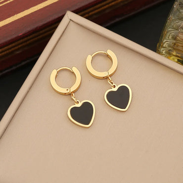 Stainless Steel 18K Gold Plated Simple Style Heart Shape Bracelets Earrings Necklace