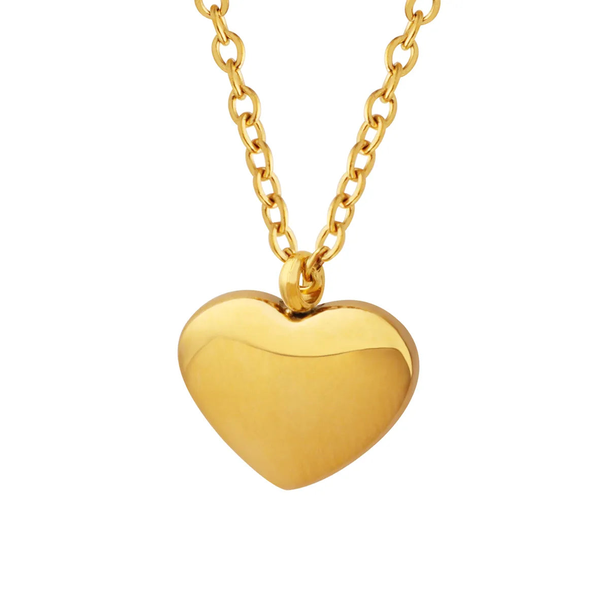 Ins Style Simple Style Heart Shape Titanium Steel Plating 18k Gold Plated Pendant Necklace