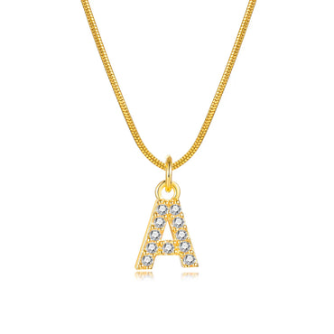 Ins Style Simple Style Letter Stainless Steel Plating Inlay Zircon 18k Gold Plated Necklace Pendant