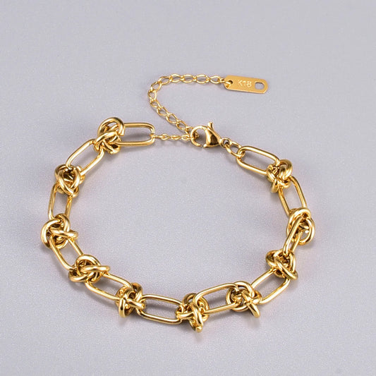 Simple Style Knot Titanium Steel 18k Gold Plated Bracelets