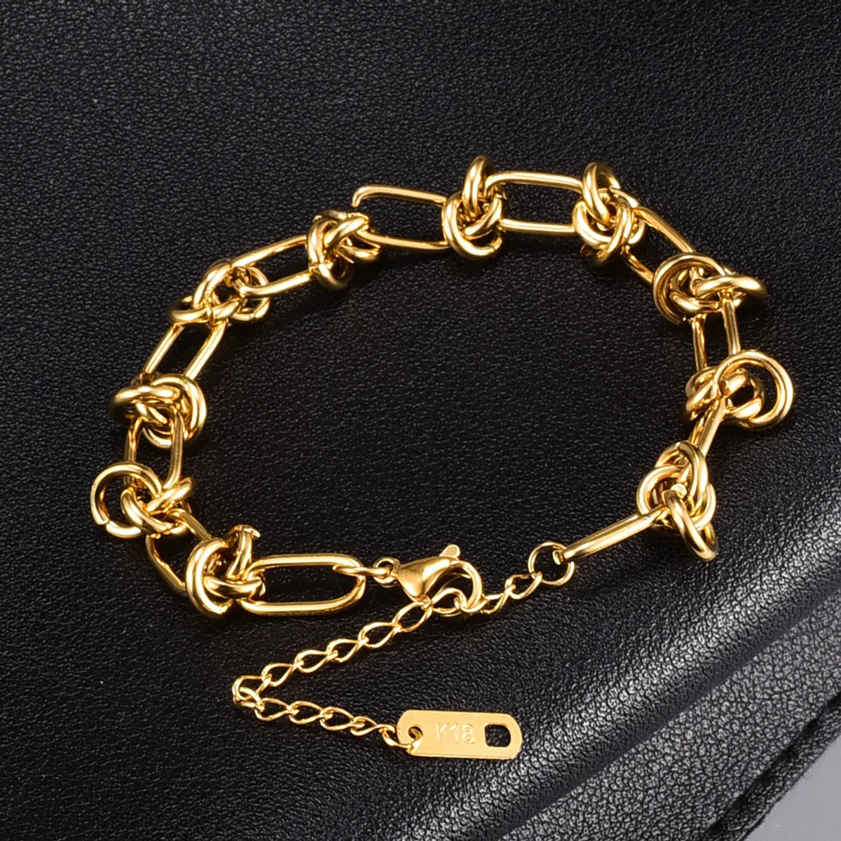 Simple Style Knot Titanium Steel 18k Gold Plated Bracelets