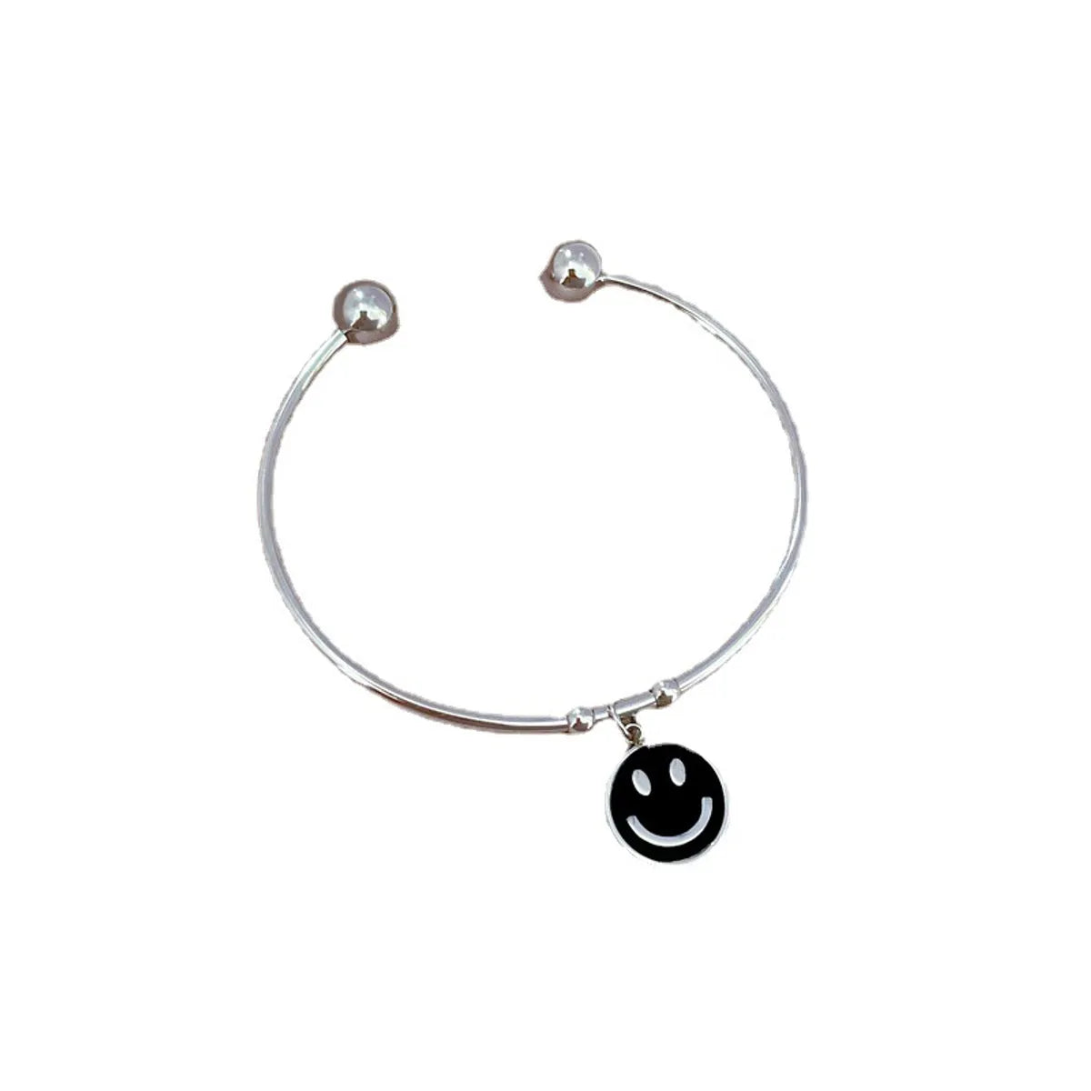 Ins Style Smiley Face Titanium Steel Charm Plating Cuff Bracelets