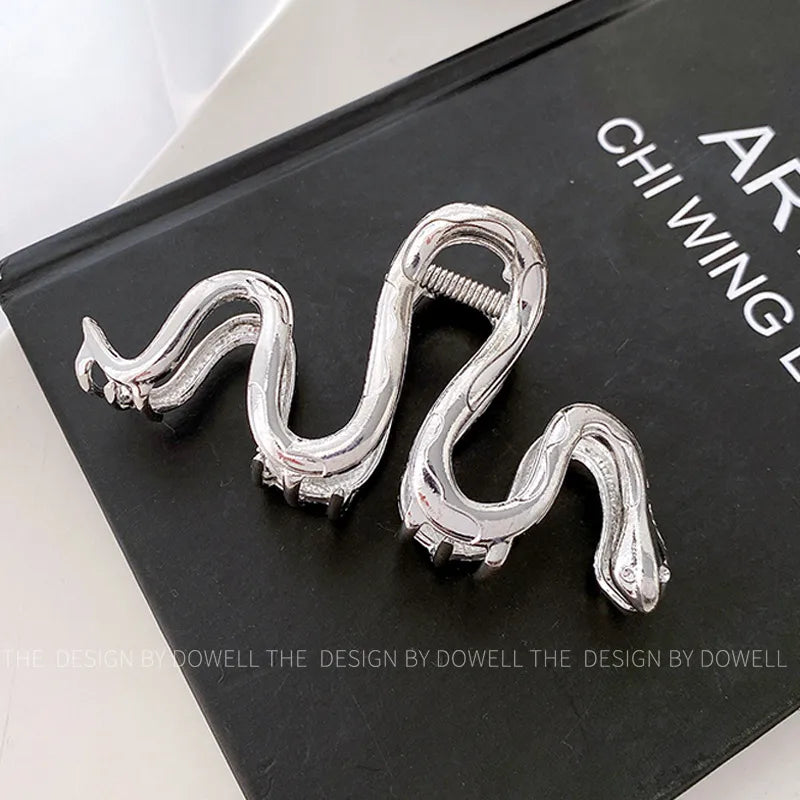 Ins Style Snake Alloy Hollow Out Hair Claws