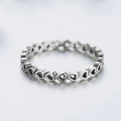 Ins Style Vintage Style Simple Style Heart Shape Sterling Silver Hollow Out Rings