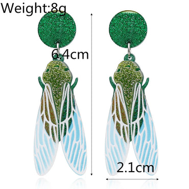 Insect Acrylic Earrings Cicada Earrings Summer Fashion Korea Fresh Sweet Earrings Wholesale