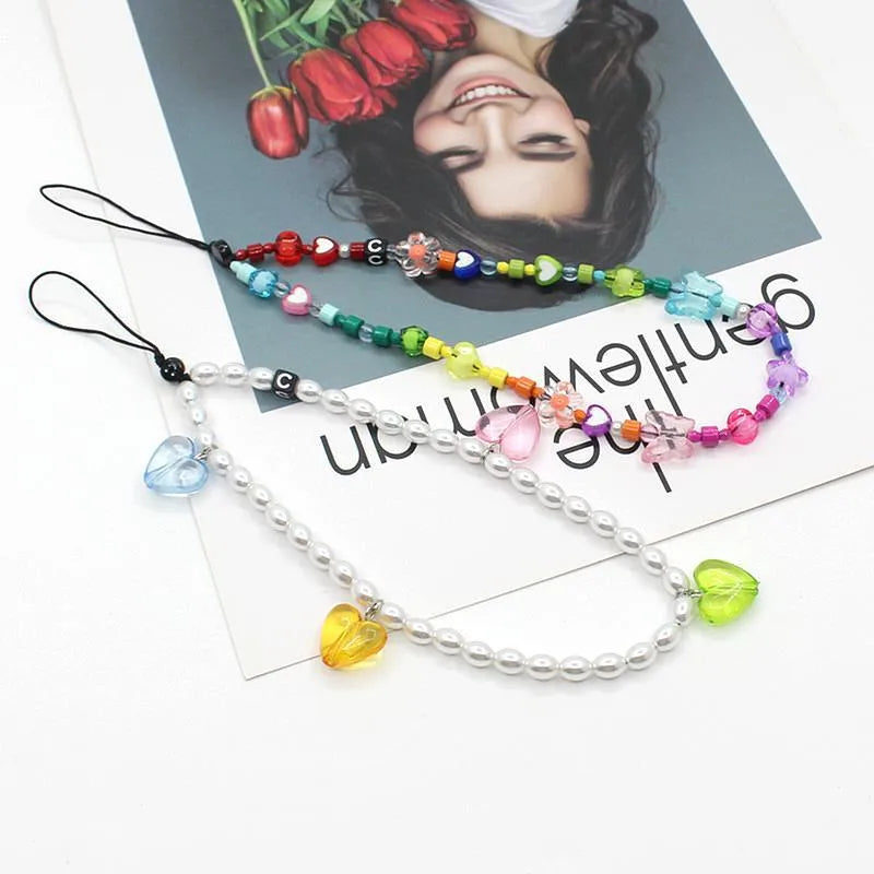 Internet Celebrity Hot Sale Anti-Lost Mobile Phone Charm Rainbow Mobile Phone Charm Same Enamel Beads Diy Mobile Phone Lanyard Factory Direct Sales