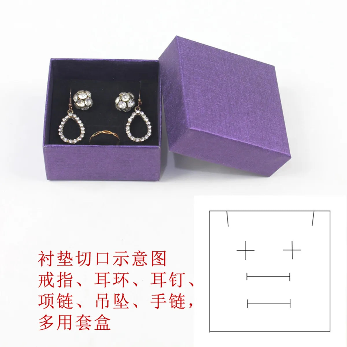 Jewelry Display Earrings Necklace Rings Box