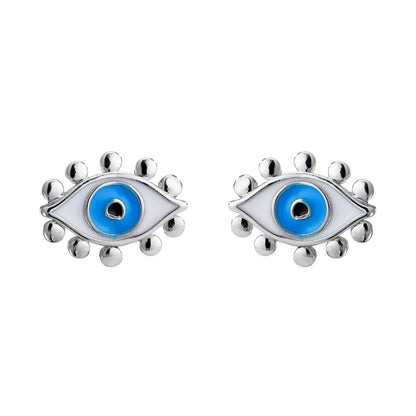 Hecheng Ornament Dripping Oil Eye Stud Earrings European And American Style Personalized Women's Stud Earrings Ornament Accessories