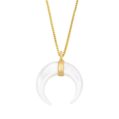 Fashion Geometric Shell 18k Gold Plated Pendant Necklace In Bulk