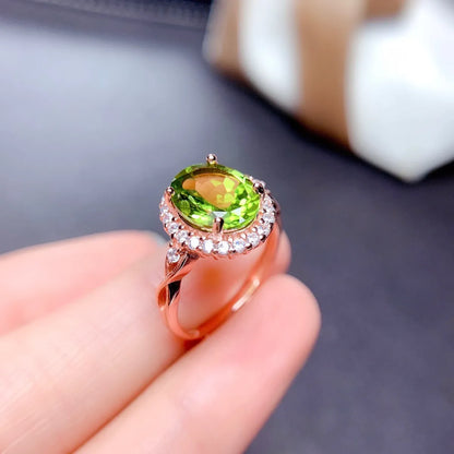 Internet Celebrity Tik Tok Live Stream Ornament Imitation Natural Colored Gems Topaz Amethyst Citrine Olivine Ring