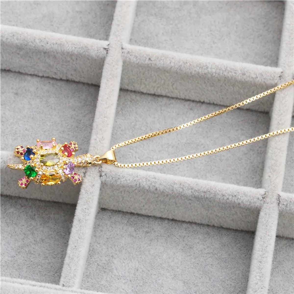 Jewelry Micro-set Zircon Turtle Pendant Necklace Ladies Necklace Copper Necklace Wholesale Gooddiy