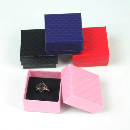 Simple Style Solid Color Paper Jewelry Boxes