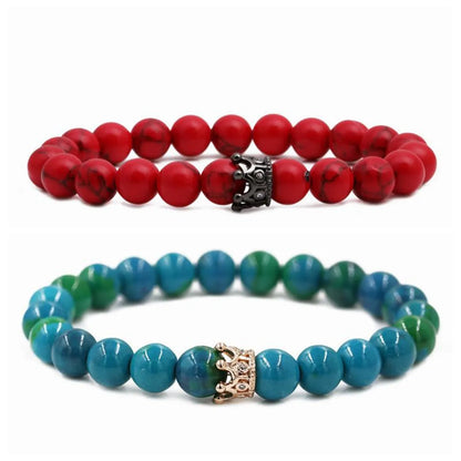 Jewelry Phoenix Stone Turquoise Crown Couple Bracelet Diy Bracelet