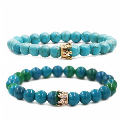 Jewelry Phoenix Stone Turquoise Crown Couple Bracelet Diy Bracelet