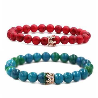 Jewelry Phoenix Stone Turquoise Crown Couple Bracelet Diy Bracelet