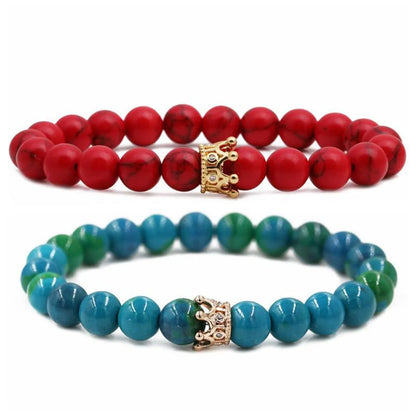 Jewelry Phoenix Stone Turquoise Crown Couple Bracelet Diy Bracelet