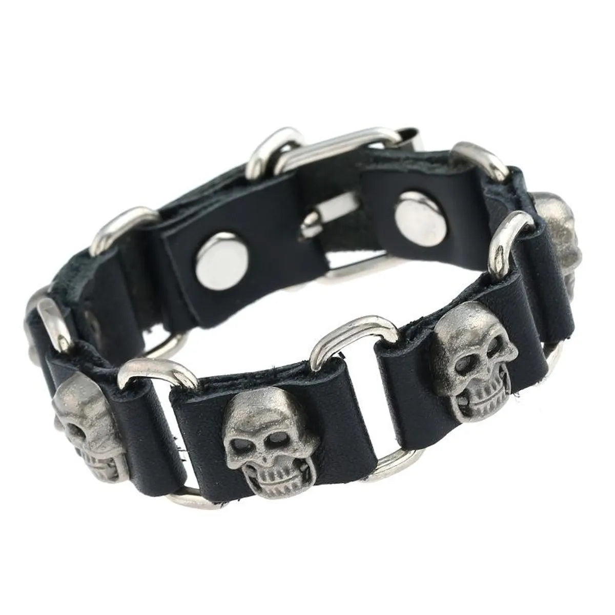 Jewelry Punk Leather Bracelet Alloy Skull Leather Cowhide Bracelet