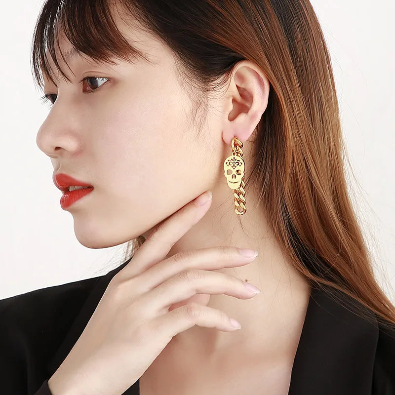 Fashion Geometric Plating Stainless Steel No Inlaid 18K Gold Plated Earrings