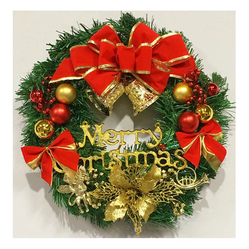 Jiuhong Scene Layout Christmas Decorative Garland 40cmPVC Rattan Wreath Simulation Garland Finished Pendant